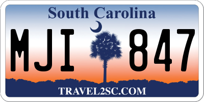 SC license plate MJI847