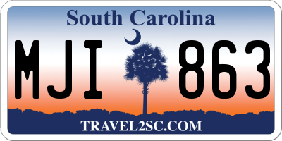SC license plate MJI863