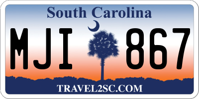SC license plate MJI867