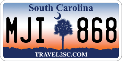 SC license plate MJI868