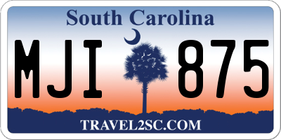 SC license plate MJI875