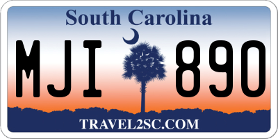 SC license plate MJI890