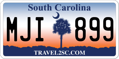 SC license plate MJI899