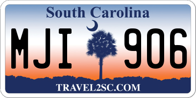 SC license plate MJI906