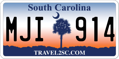 SC license plate MJI914