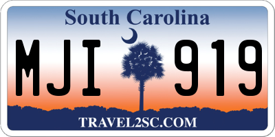 SC license plate MJI919