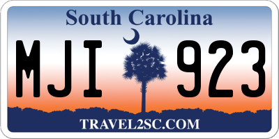 SC license plate MJI923