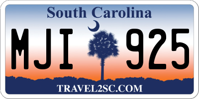 SC license plate MJI925