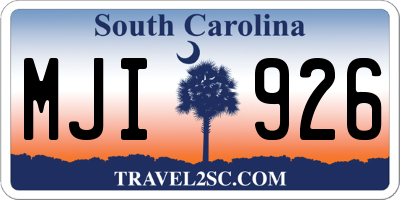 SC license plate MJI926