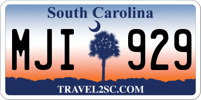 SC license plate MJI929