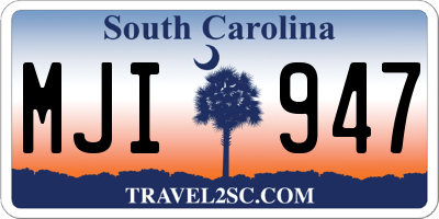 SC license plate MJI947