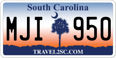 SC license plate MJI950