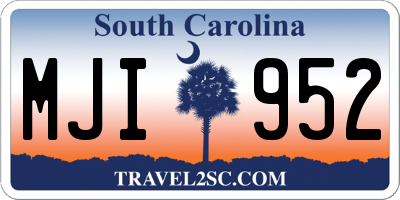 SC license plate MJI952