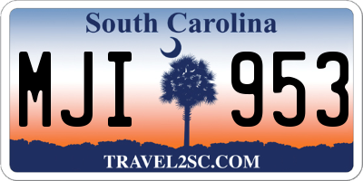SC license plate MJI953