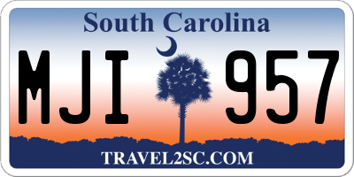 SC license plate MJI957