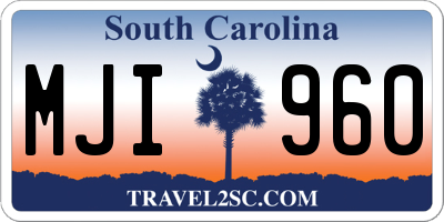 SC license plate MJI960