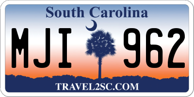 SC license plate MJI962