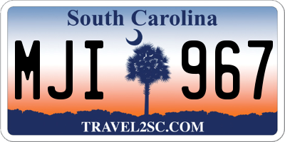 SC license plate MJI967