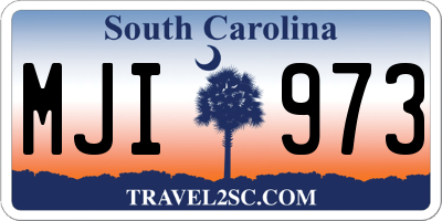 SC license plate MJI973