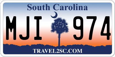 SC license plate MJI974