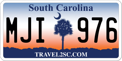 SC license plate MJI976