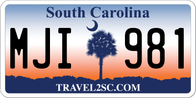 SC license plate MJI981
