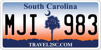 SC license plate MJI983