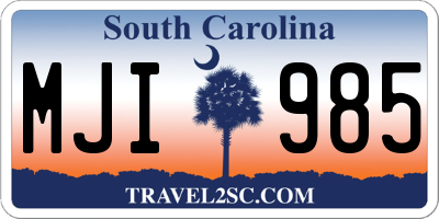 SC license plate MJI985