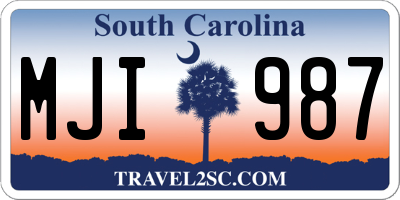 SC license plate MJI987