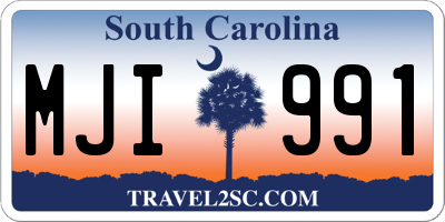 SC license plate MJI991