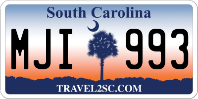 SC license plate MJI993
