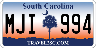 SC license plate MJI994