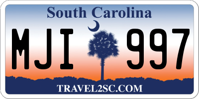 SC license plate MJI997