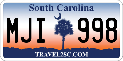SC license plate MJI998