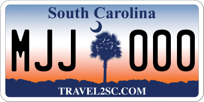 SC license plate MJJ000