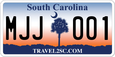 SC license plate MJJ001