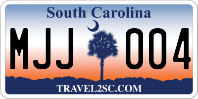 SC license plate MJJ004