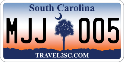 SC license plate MJJ005