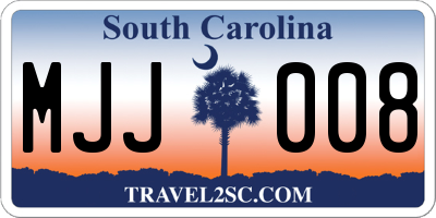 SC license plate MJJ008