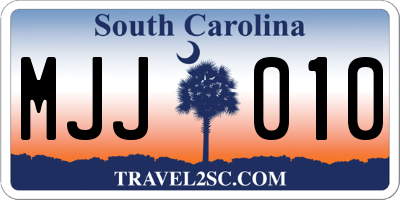 SC license plate MJJ010