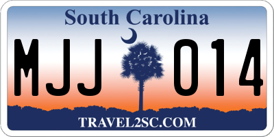 SC license plate MJJ014