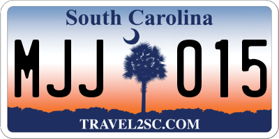 SC license plate MJJ015