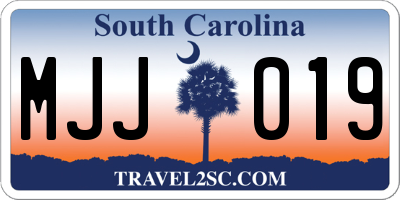 SC license plate MJJ019