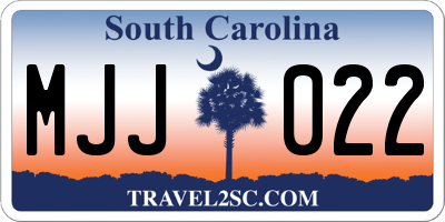 SC license plate MJJ022