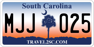 SC license plate MJJ025