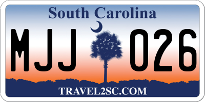 SC license plate MJJ026