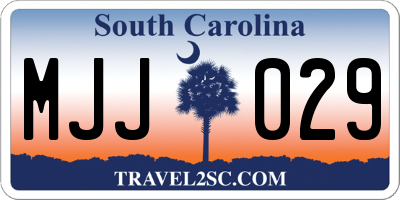 SC license plate MJJ029