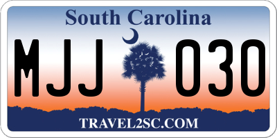 SC license plate MJJ030