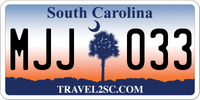 SC license plate MJJ033