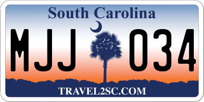 SC license plate MJJ034
